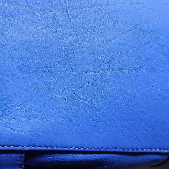 Rebecca Minkoff Bowery Leather Tote bag Electric Blue with Black Hardware purse - Picture 9 of 16